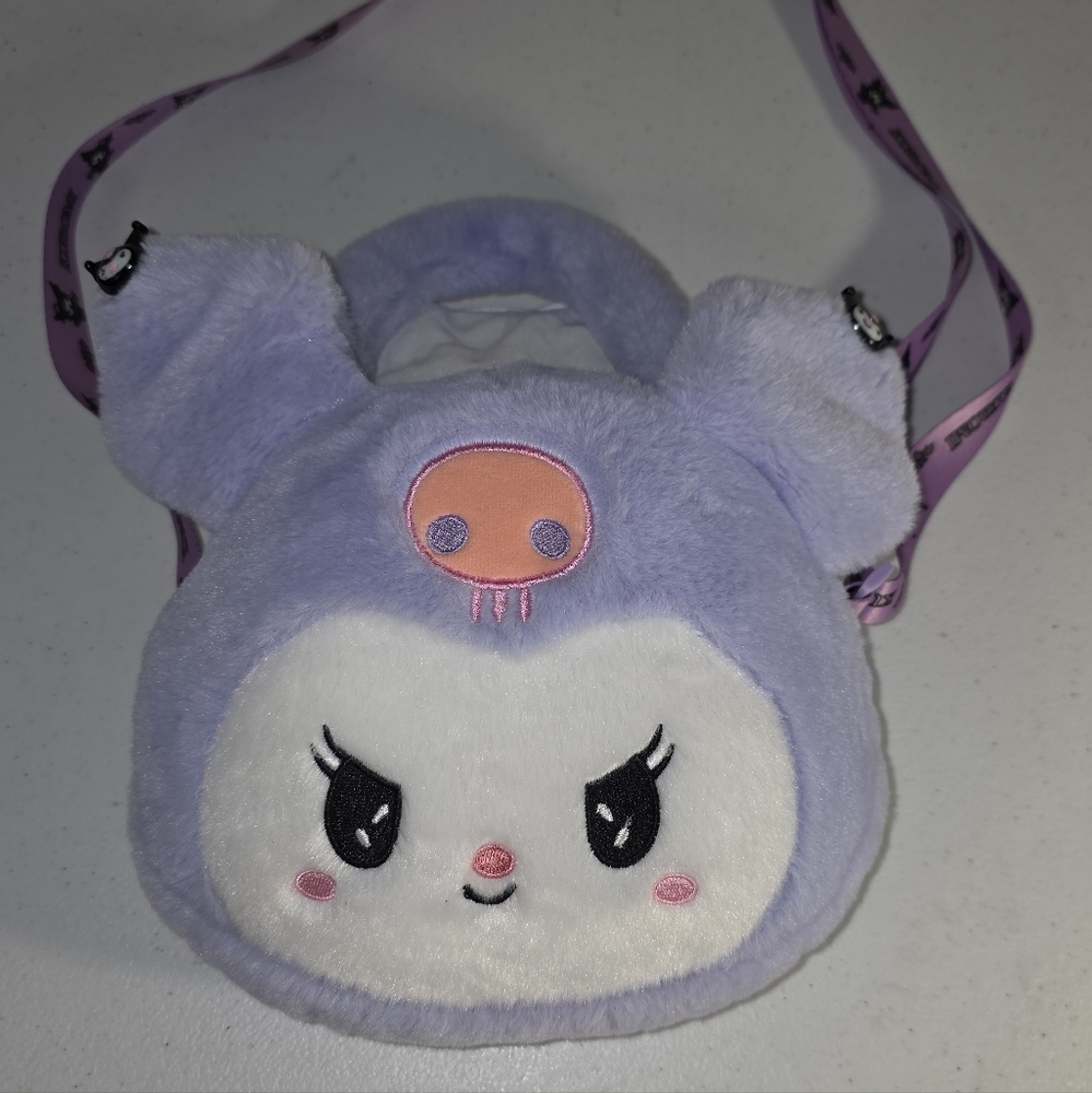 Kuromi Adorable Purple Super Soft Plush Crossbody Bag